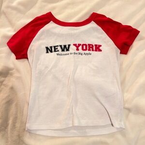 Women's New York Crop Top - Red & White